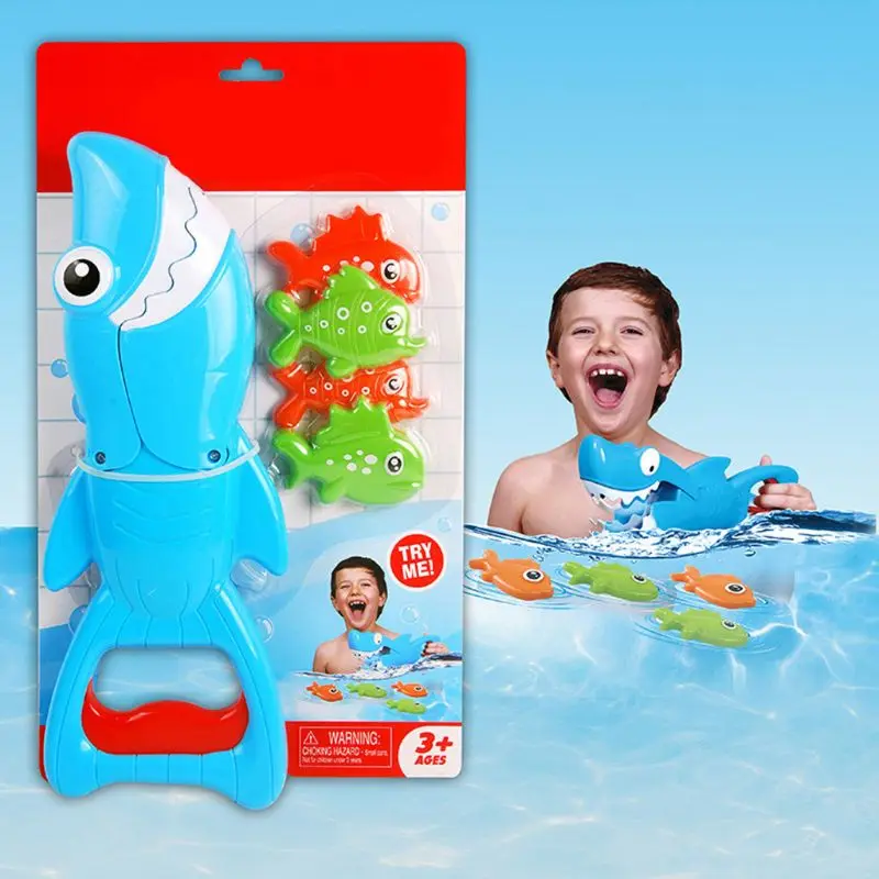 Ryklys Grabber Vonios Žaislas Berniukams, Mergaitėms Sugauti Žaidimas su 4 Žuvys Vonia Žvejybos Žaislas Naujas