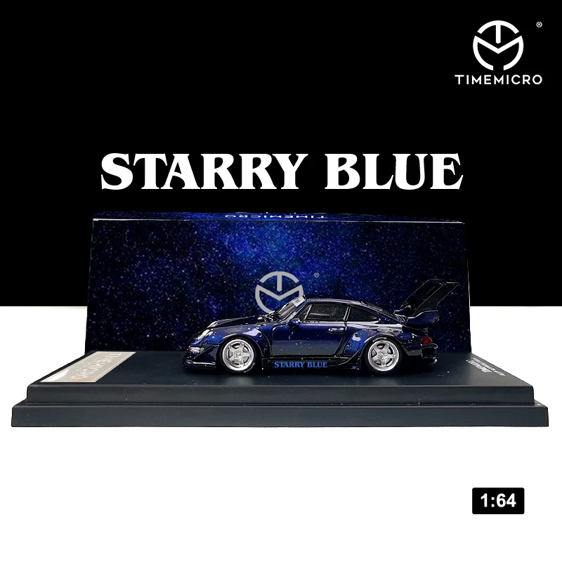 TimeMicro 1:64 RWB 993 dviaukštis Sparno Žvaigždėtą Mėlyną Diecast Modelio Automobilių
