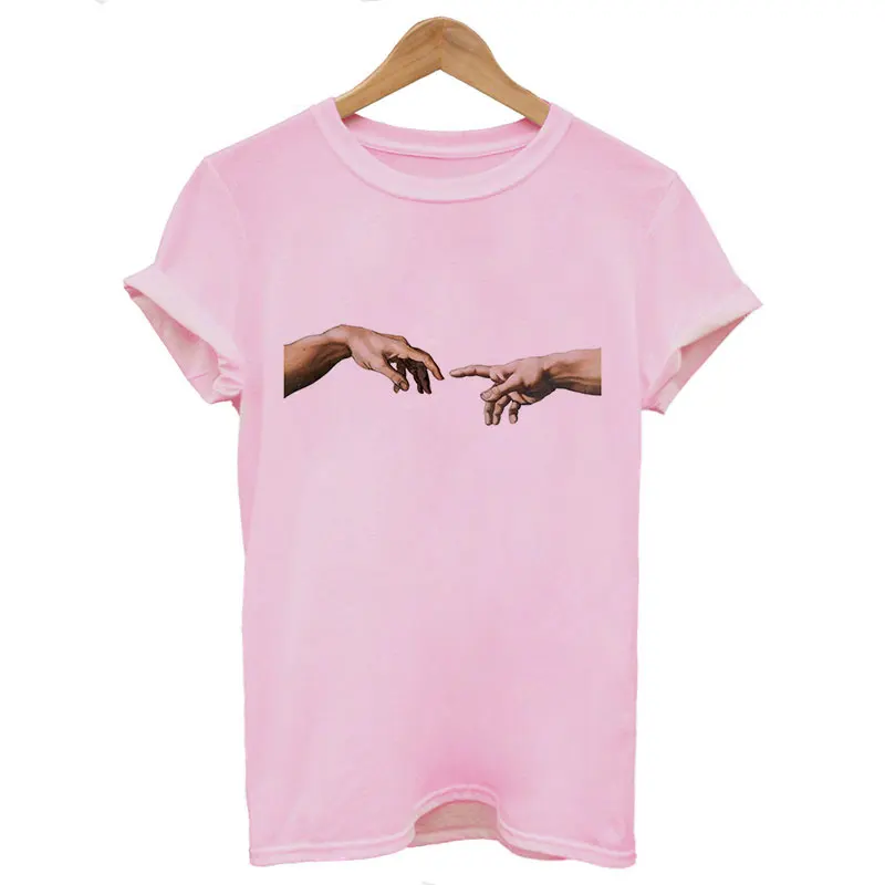 Vasaros moteriškų Rūbų 2019 Plonas Skirsnio T-shirt Mikelandželas Juokingi Marškinėliai Laisvalaikio Streetwear Humoro Estetinės Marškinėlius Moterims Topai