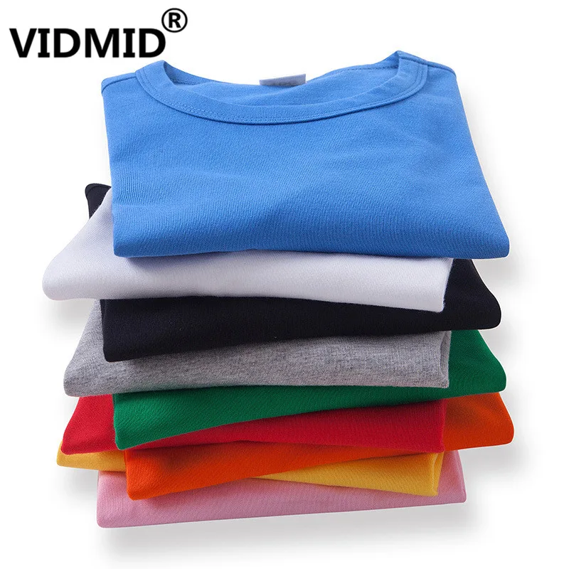 VIDMID Long Sleeve T-Marškinėliai Berniukams, Mergaitėms Viršūnės Vaikai medvilnės marškinėliai gryno spalvingi drabužiai berniukams, topai marškinėliai tees 7060 01