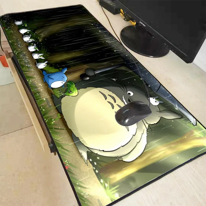 XGZ Totoro Anime Užraktas Krašto Padas Su Pele Kompiuteris Notbook Didelis Kilimėlis, Geriausias Žaidimų Pelės Mygtukai Žaidėjus, Klaviatūra Nešiojamojo kompiuterio Pelės Kilimėlis