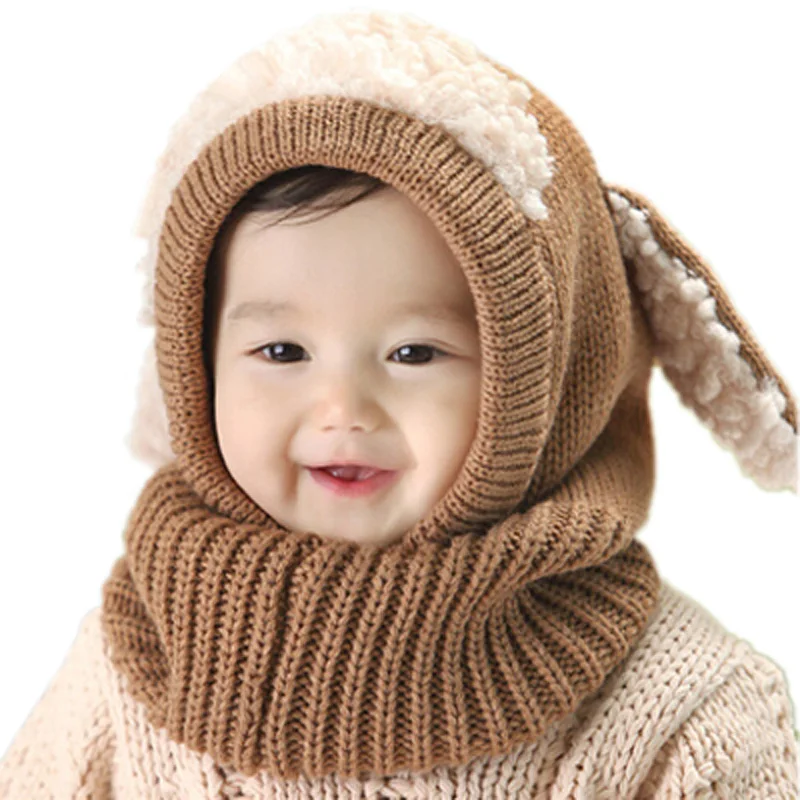 Žiemos Kūdikių Skrybėlę Bžūp Berniukas Mergaitė Kepuraitė Šalikas Bendras Rinkinys, skirtas Kūdikiams, Vaikiška Vaikai Vaikai, Nėrimo Vilnonių Kaklo Šilčiau Šunų Ausis Stilius