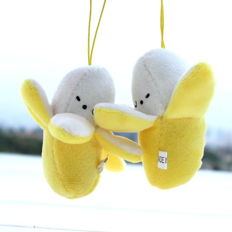 100vnt/daug Mini Bananų Mažas Pakabukas Su Grandinės Įdaryti Pliušinis Telefonu Puikus Bananų Vaisių Serijos Minkštas Žaislas Dovanos Vaikams