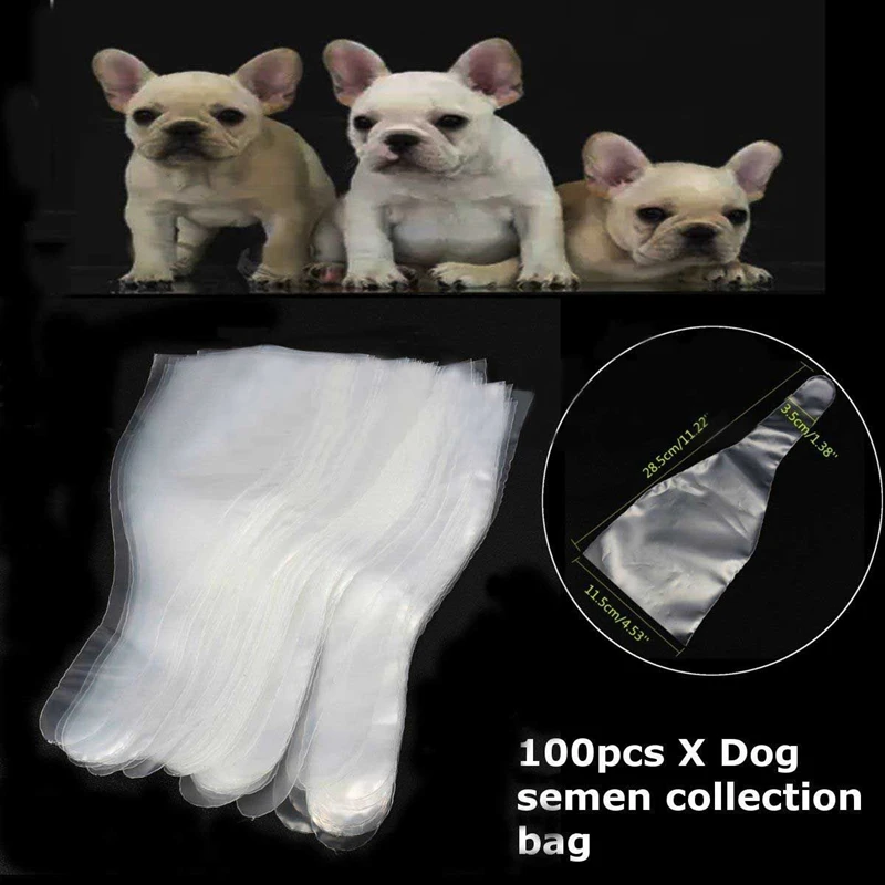 100vnt Šunų Spermos Surinkimo Krepšys Rankovėmis Šuo Dirbtinis Apvaisinimas Makščių naminių šunų Šunų veisimo įranga