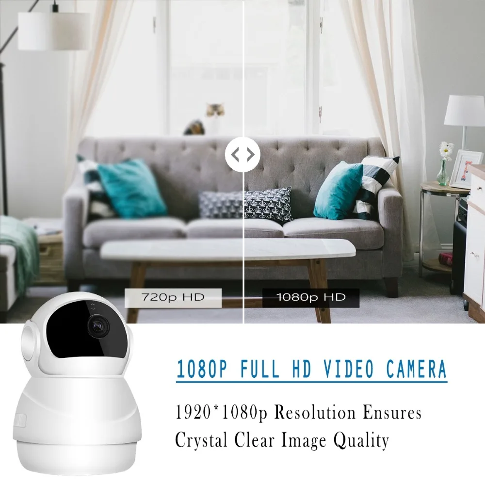 1080P Full HD Wi-fi IP Kamera, Namų Apsaugos Stebėjimo Kamera Su Dviejų krypčių Garso, Infraraudonųjų spindulių Naktinio Matymo Kūdikių/Vyresnysis Stebėti