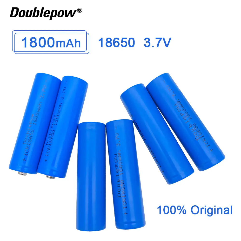 10vnt Doublepow 18650 Li-ion baterija 3.7 V 1800mah 18650 ličio įkraunama baterija, žibintuvėlis baterijos