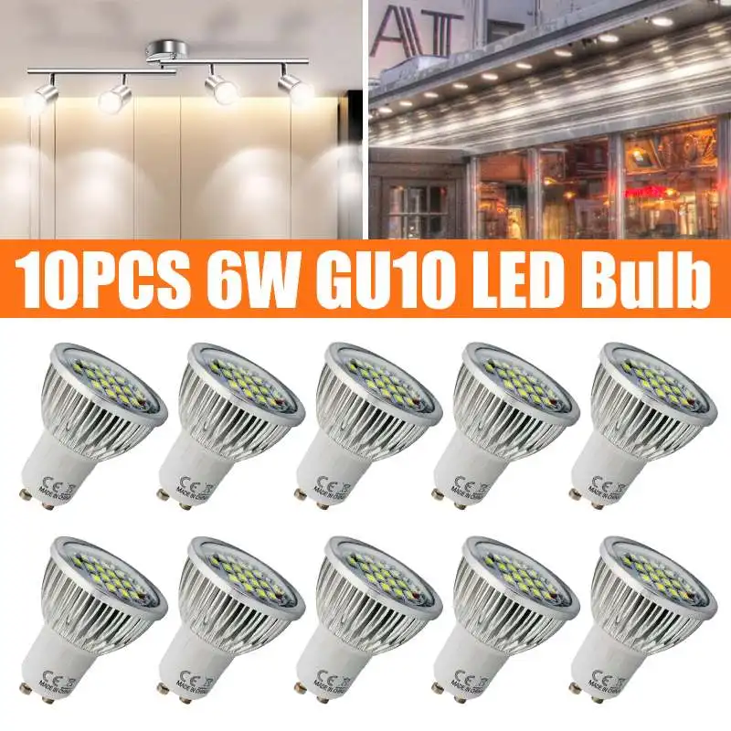 10VNT GU10 LED 16 5630 SMD Energijos Taupymo Lempos Lemputė 6W LED Lemputės, Prožektoriai, Apšvietimas, Lemputės Baltos spalvos Apšvietimas AC220V