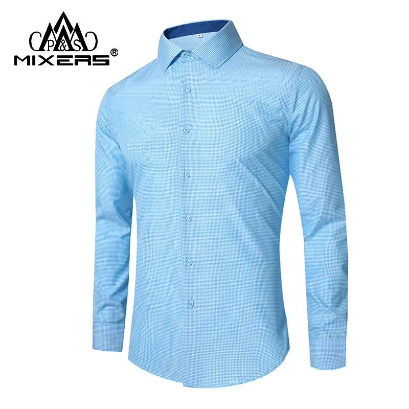 2018 m. Naujo Dizaino Vasaros Marškinėliai Vyrams, ilgomis Rankovėmis ES Dydis Patogus Vyrų Drabužių Verslo Suknelė Marškinėliai Vyrams Mados Mėlynos spalvos Pledas Marškiniai