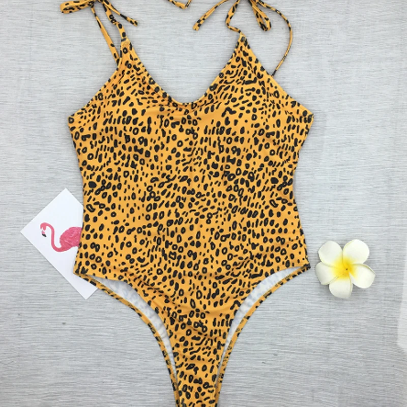 2020 m. Europos ir Jungtinių amerikos valstijų sprogimo modeliai bowknot geltona leopardas spausdinti Backless tvarstis maudymosi kostiumėlį bikini купальни