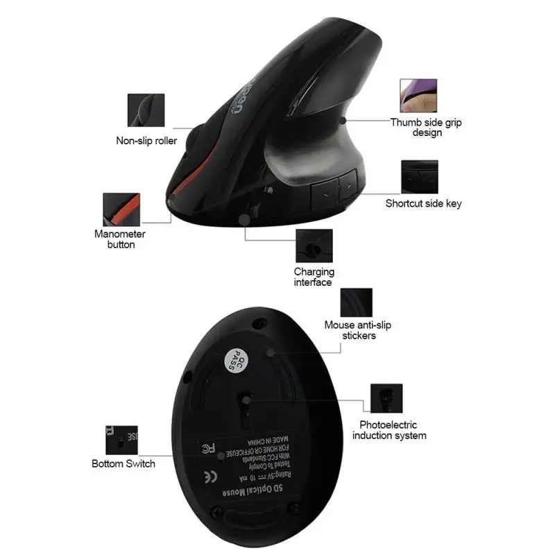 2020 Naujausias Ergonomiškas Dizainas USB Vertikalus Optinė Pelė Riešo Gydymo Kompiuterių PC Nešiojamas Lašas laivybos paramos didmeninės
