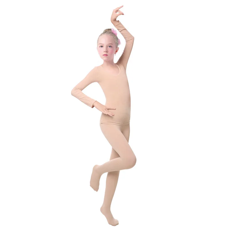 2020 Šiltas Mergaičių Baleto Apatiniai Nuogi Šokti Visą Bodysuit Storio Pėdkelnės Baleto Sušilti Ruožas Šokių Drabužiai Vaikams Leotard Rinkiniai