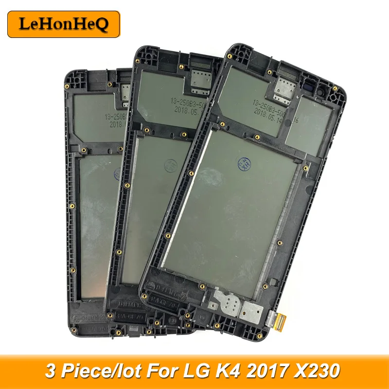 3 Gabalas/daug LCD LG K4 2017 X230 LCD Ekranas Jutiklinis Ekranas skaitmeninis keitiklis komplektuojami su Rėmo K7 2017 X230DSF LCD