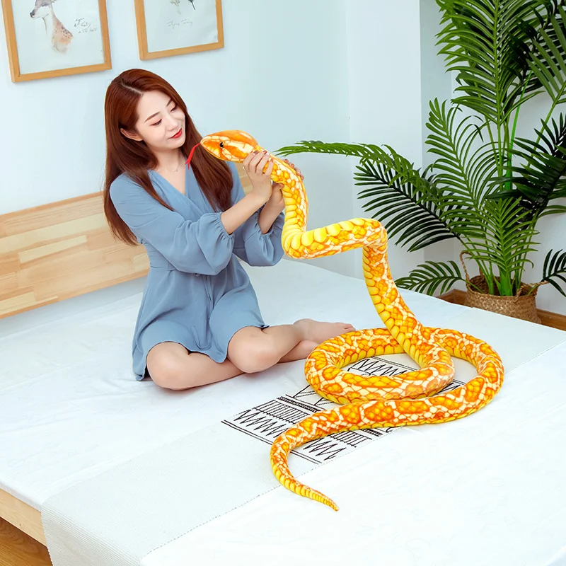 3M Tikroviška Kobra Gyvatė Pliušinis Žaislas Rudas Ilgas Įdaryti Boa Gyvatės Kūrybos Plushie Berniukai Vaikams Dovanų