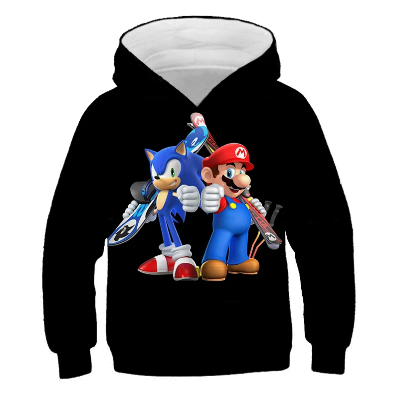 4-14 metų amžiaus viršgarsinio vaikas Sonic rudenį hoodie ilgomis rankovėmis mergaitė berniukas marškinėliai tee jaunimo drabužių vaikams laisvalaikio drabužiai