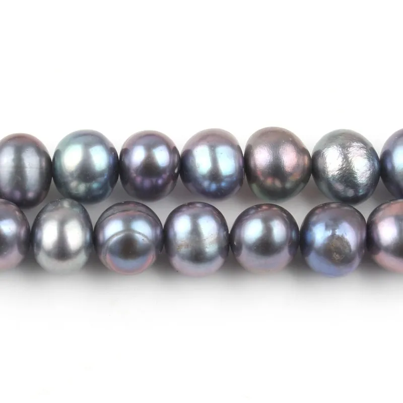 7-8mm Gamtos Black Pearl Apvalių Gėlavandenių Perlai, Karoliukai, Papuošalai Padaryti DIY Žavesio Moterų Karoliai, Apyrankės 13 Colių Didmeninės