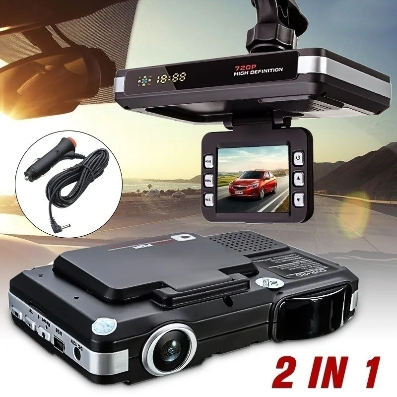720P G-Sensorius Brūkšnys Kamera 2,0 Colių LCD Ekranas 2 IN 1 HD Brūkšnys Cam Radaro Lazeriniai Greičio Detektorių, Vairavimo Diktofonas Security Car DVR