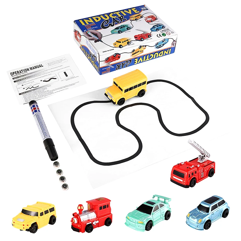 Apšviesti Magija Parkeris Atkreipti žaislas geležinkelio Indukcinis Traukinių Vaikų RC Traukinio Cisterna Žaislas Automobilis Piešti Linijas Indukcijos Bėgių Automobilių Vaikai