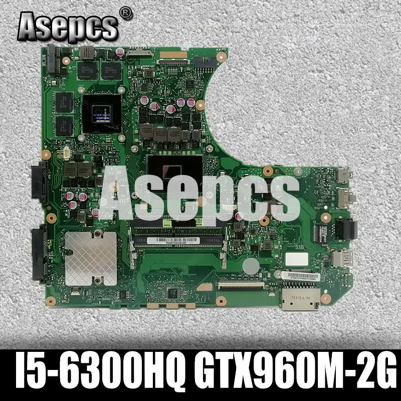 Asepcs N552VW Nešiojamojo kompiuterio motininė plokštė, Skirta Asus N552VW N552V N552 Bandymo originalus mainboard I5-6300HQ GTX960M-2G