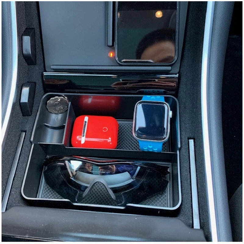 Automobilių Centriniu Porankiu Laikymo Dėžutė Tesla Model 3 BlueStar 2017 2018 2019 Konteinerių Pirštinės Organizatorius Atveju Automobilių Reikmenys