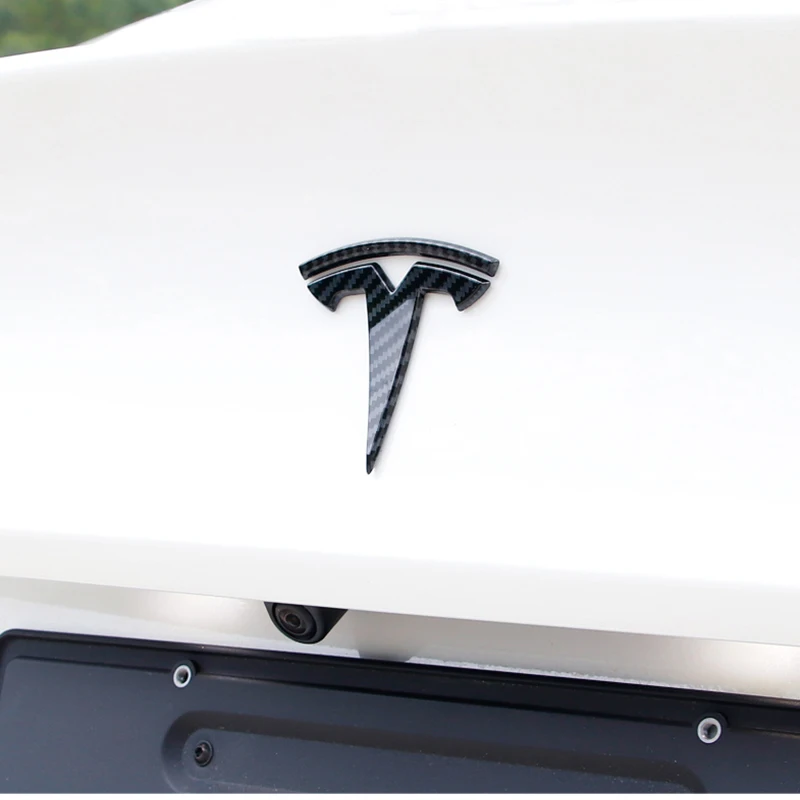 Automobilių Variklio Priekinis Galinis Kamieno Logotipo Lipdukas Vairas Emblema Anglies Pluošto Epoksidinių Lipdukas Interjero Dekoro Tesla Modelis 3
