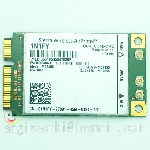 Belaidžio AirPrime MC7355 PCIe LTE / HSPA + GPS 100Mbps Kortele 4G Modulio 1N1FY DW5808 Siera Dell 1900/2100/850/700 (B17)/700