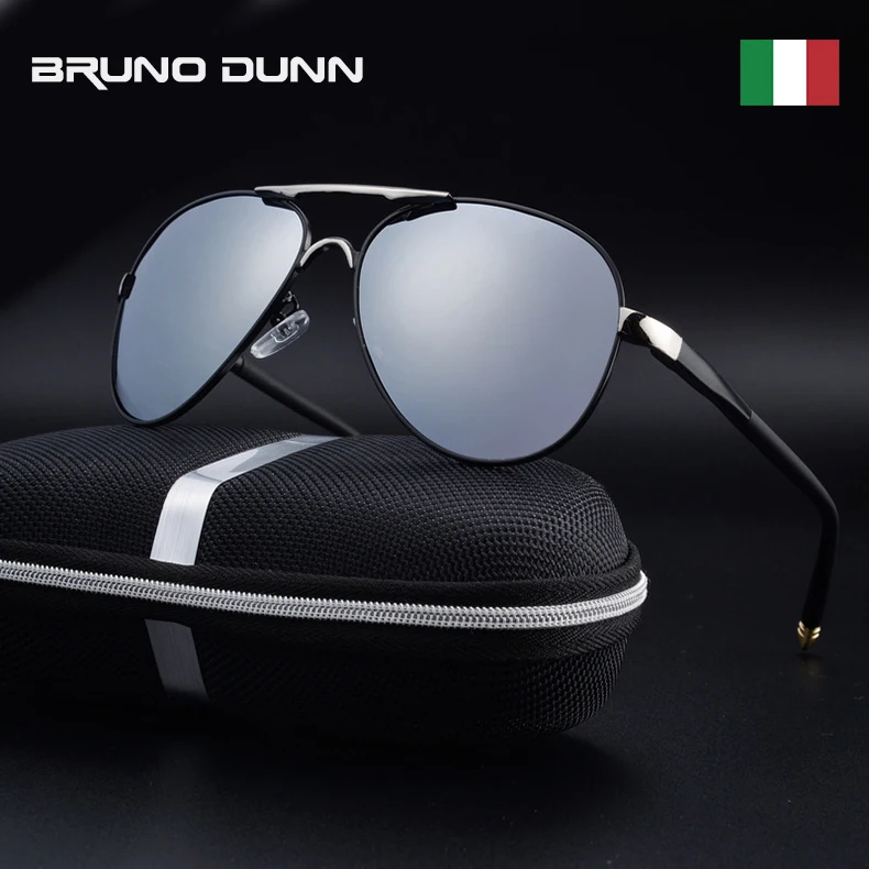 Bruno Dunn 2020 Aliuminio aviacijos Poliarizuoti Akiniai nuo saulės vyrams Saulės akiniai vyrų Vairavimo oculos de sol masculino aviador sunglases