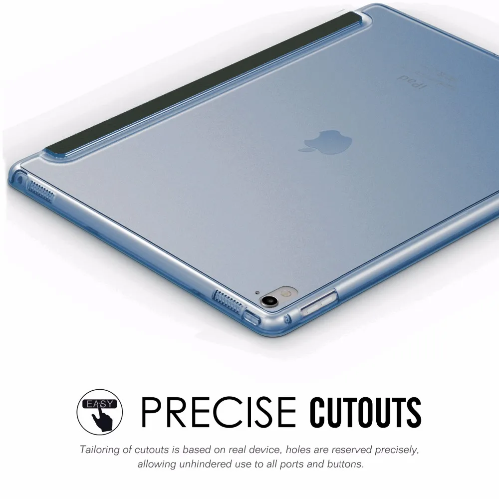 Case for iPad Pro 9.7 Plonas, Lengvas Smart Shell Stovėti Permatomas Dangtelis su Matinio Back Protector for Apple iPad 9.7 Pro