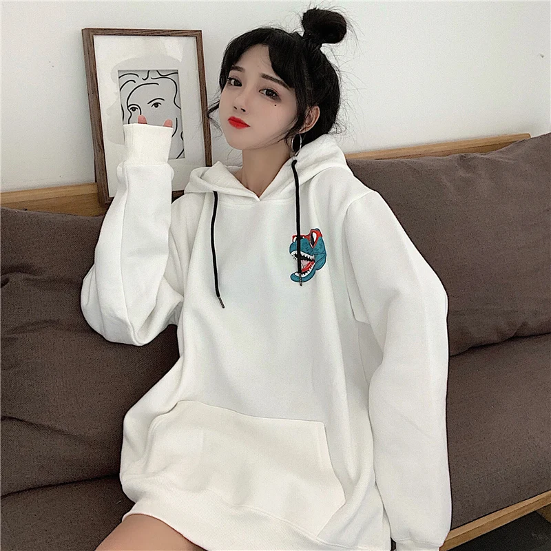 Hoodies Moterų Korėjos Stiliaus Animaciją Spausdinti Aukštos Kokybės Minkštas Juokinga Streetwear Prarasti Ulzzang Harajuku Moteriški Megztiniai Prabangus Naujas
