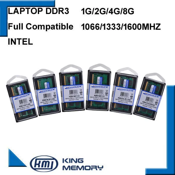 KEMBONA Nemokamai Shipping1.5V 1.35 V 1G 2G 4G 8GB DDR3 ram PC3 8500 1066MHz PC3 10600 1333Mhz PC3 12800 1 600mhz Sodimm laptop memory