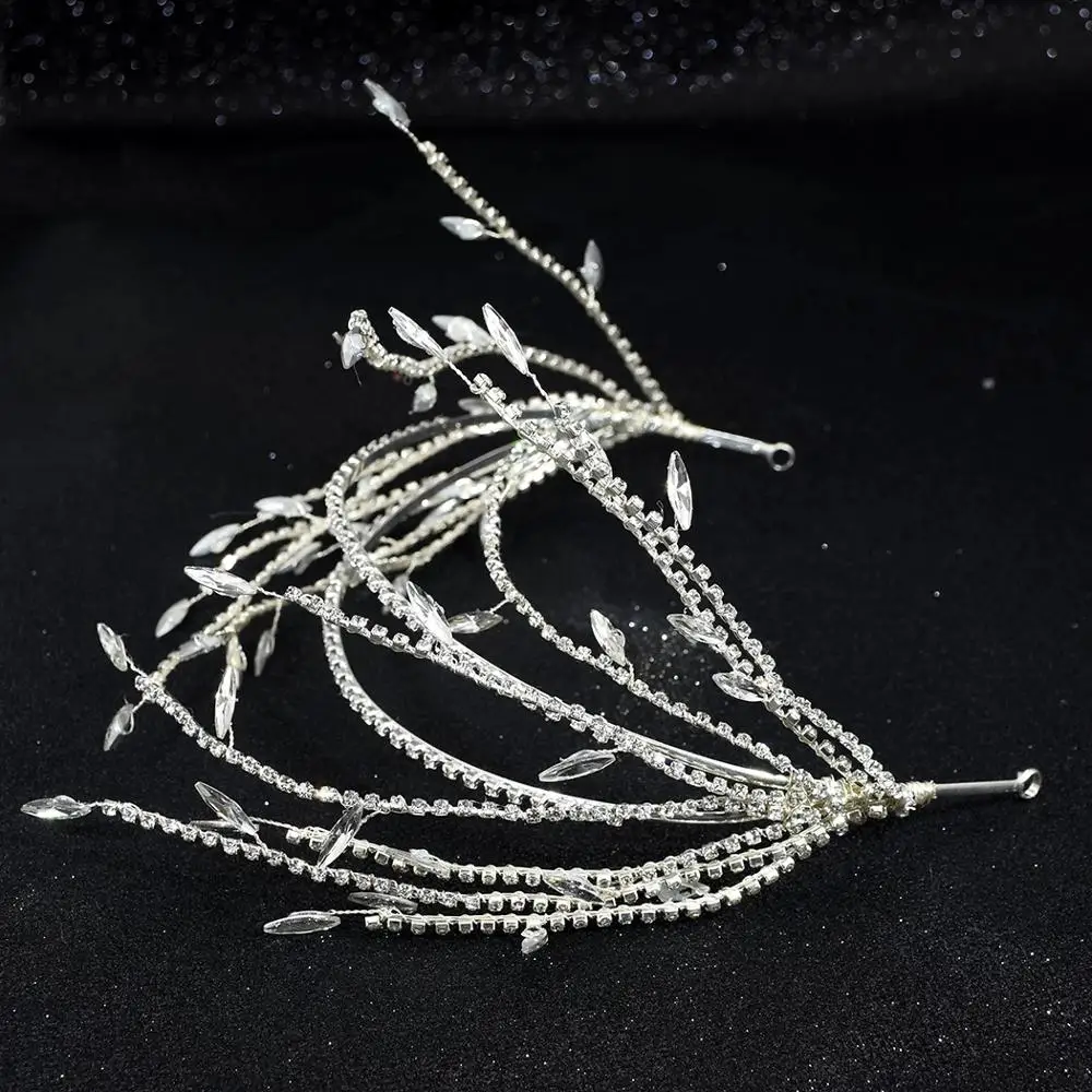 Luxcy Rhineston Rankų Darbo Vestuvinius Gėlių Dirbtiniais Pearl Crystal Crown Vestuvių Lankelis Moterų Hairband Tiara Vaikų Plaukų Aksesuarai