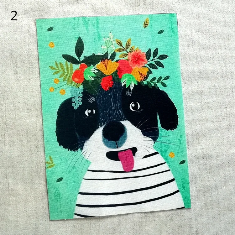 Mielas šuniukas šuo Rankomis dažyti audiniai Skaitmeninis raštuoto audinio Rankų darbo 
