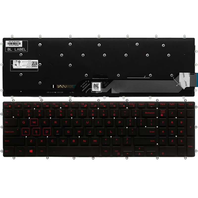 Naujas JAV nešiojamojo kompiuterio klaviatūra Dell Inspiron 15-5565 15-5567 15-5568 Žaidimų 17-5765 17-5767 klaviatūros išdėstymas mėlyna/balta/raudona Apšvietimu