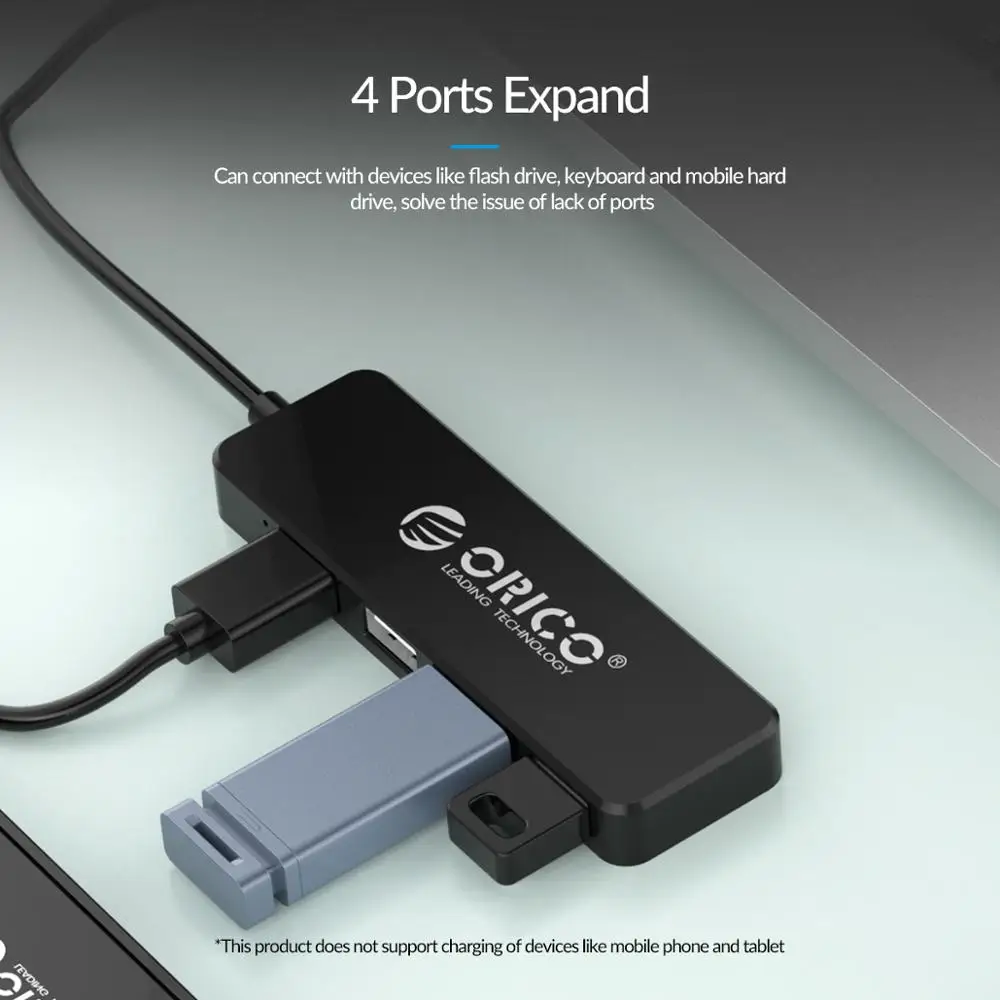 ORICO USB 2.0 HUB 4 Uostų Didelės Spartos USB2.0 Splitter Nešiojamų OTG Adapterio CENTRU 