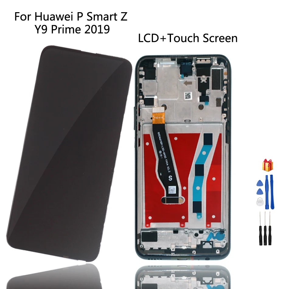 Originalus LCD Huawei P Smart Z STK-LX1 LCD ekranas Jutiklinis Ekranas skaitmeninis keitiklis Asamblėjos Huawei Y9 Premjero 2019 LCD Ekranas+Rėmelį
