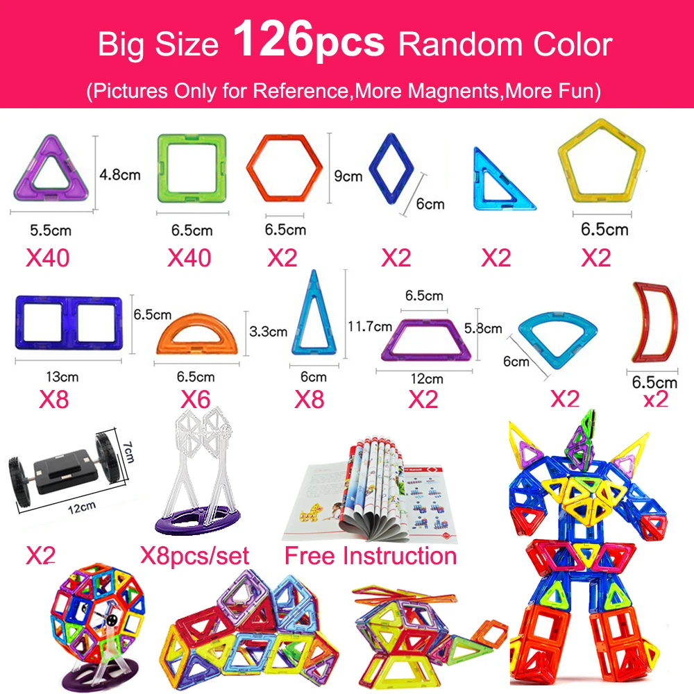 Plastikiniai Didelis Dydis Magnetinė Blokų Surinkimas Modelis ir Pastatų Statybos Žaislai Magnetinio Dizaineris Švietimo Žaislai Vaikams