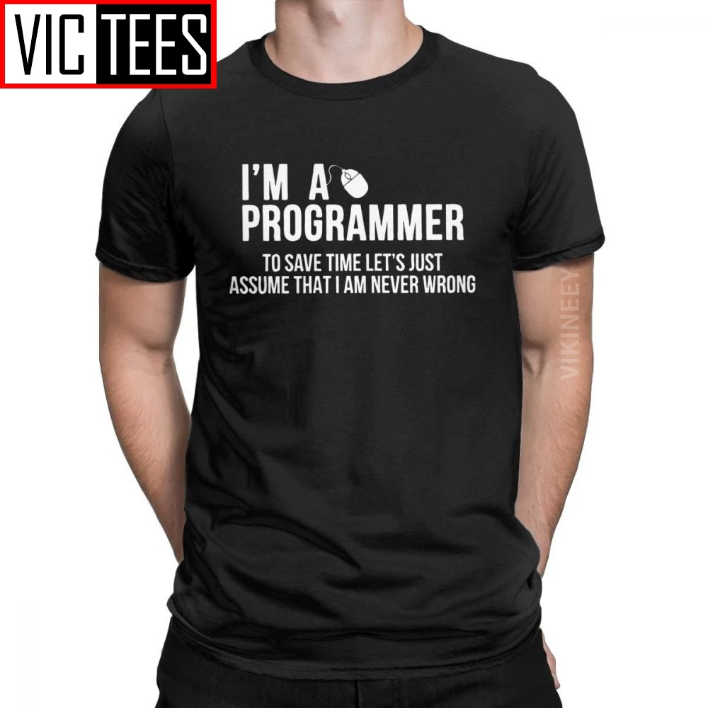 Programuotojas, Programavimo Marškinėlius Vyrų Grynos Medvilnės Derlius T-Shirt Įgulos Kaklo Geek Kodas Programuotojas Rūbų, Grafinis