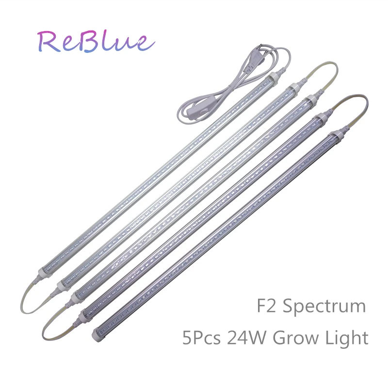 ReBlue Lempa Augalų Fito-Lempa Led Grow lempa 12W 24W T5 Augti Šviesos diodų (Led) Visą Spektrą Hydroponic Daigų Led Augti