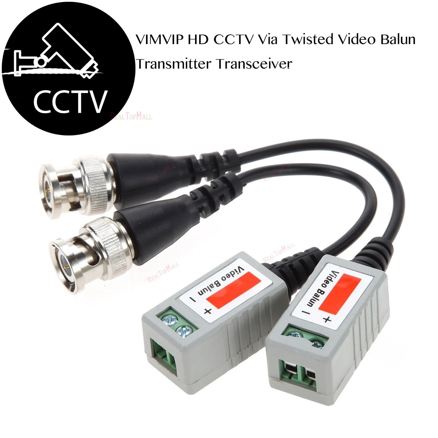 Tinklų CAT 5 kameros CCTV BNC bendraašius pasyvus vaizdo balun UTP siųstuvas-imtuvas, adapteris koaksialinis kabelis 10 Vnt (5 poros)