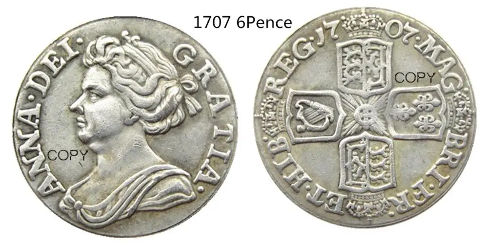 UK Rinkinys(1710-1740) 3/4/6 Pensų 10vnt ŠILINGAS - GEORGE aš BRITISH Sidabro Padengtą Kopijuoti Monetos