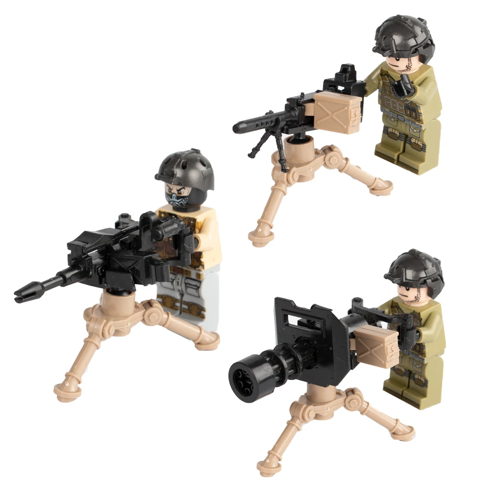 WW2 Kariuomenės Karys Ginklų Buidling Blokai Sunkieji Kulkosvaidžiai Bazooka Armija SWAT Aksesuaras Modelį Blokuoti Plytų Armija Policijos Dalys