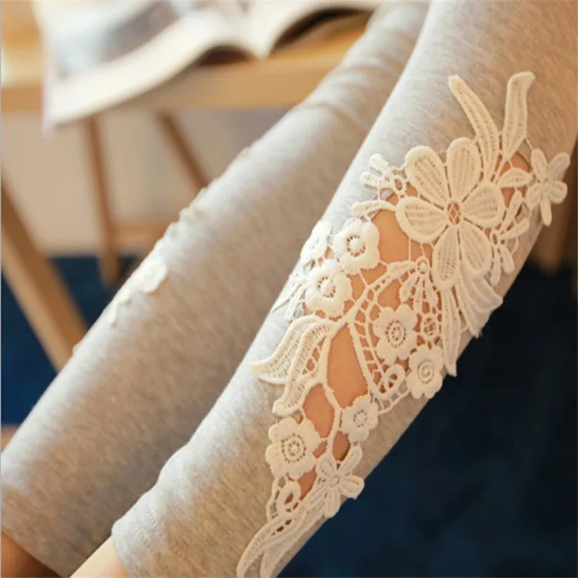 YRRETY Ponios Nėriniai Gėlių Spausdinti Antblauzdžiai Tuščiaviduriai Iš Dizaino Moterų Mados Vasaros Kelnės Ruožas Legging Kelnės Karšto Slim Ziajać