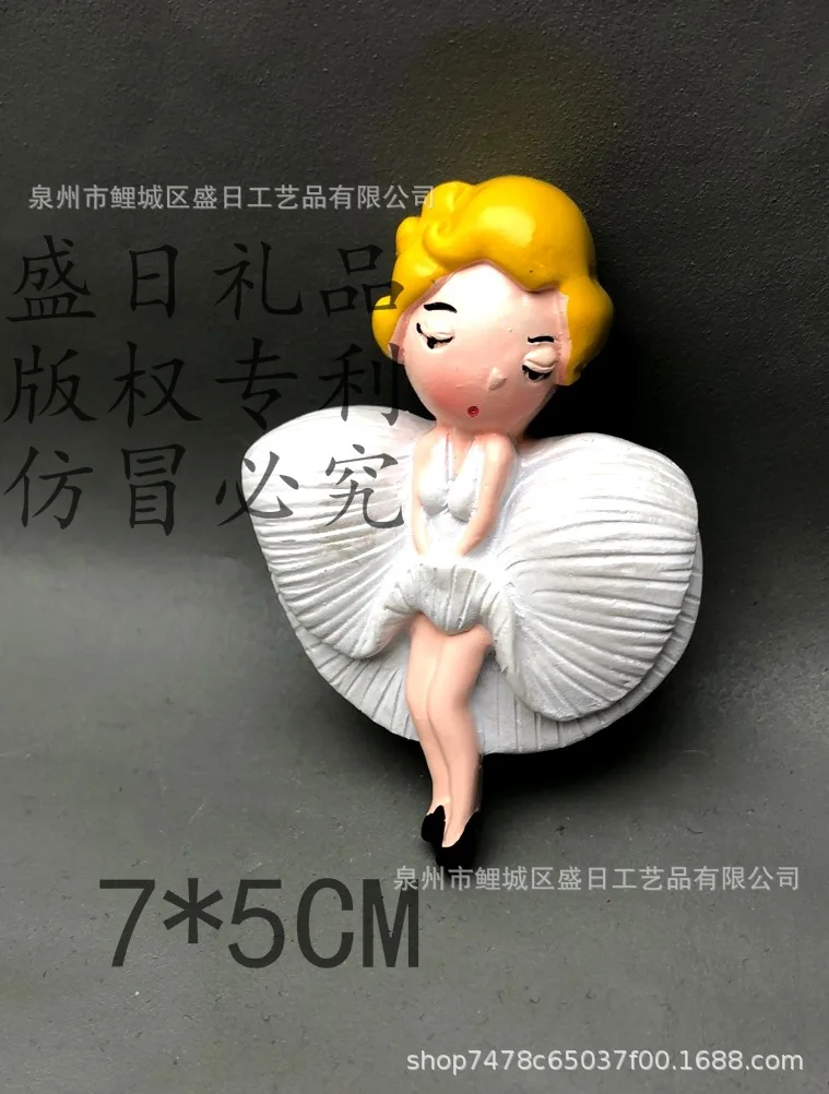 Šaldytuvas Magnetai Dekoro Animacinių filmų Van Gogh Pearl Mergina Laisvės 3D Dervos Marilyn Monroe Šaldytuvas Lipdukas Mielas Juokingas Amatų Dovanos